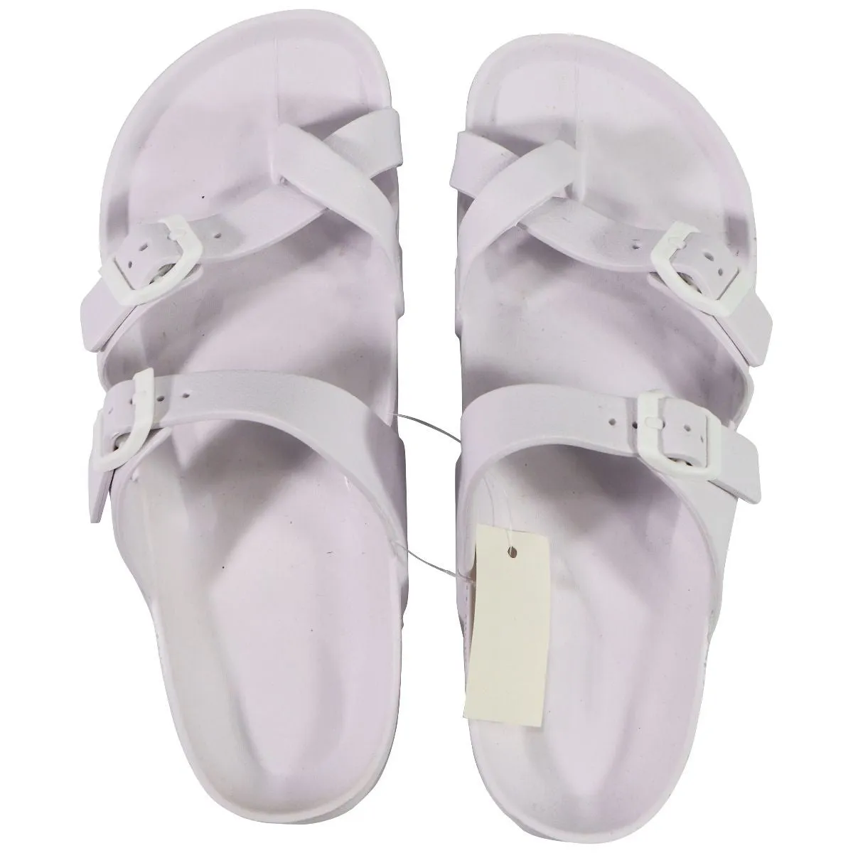 AEROPOSTALE Buckle Strap Platform Sandals - White (Size: US 9)