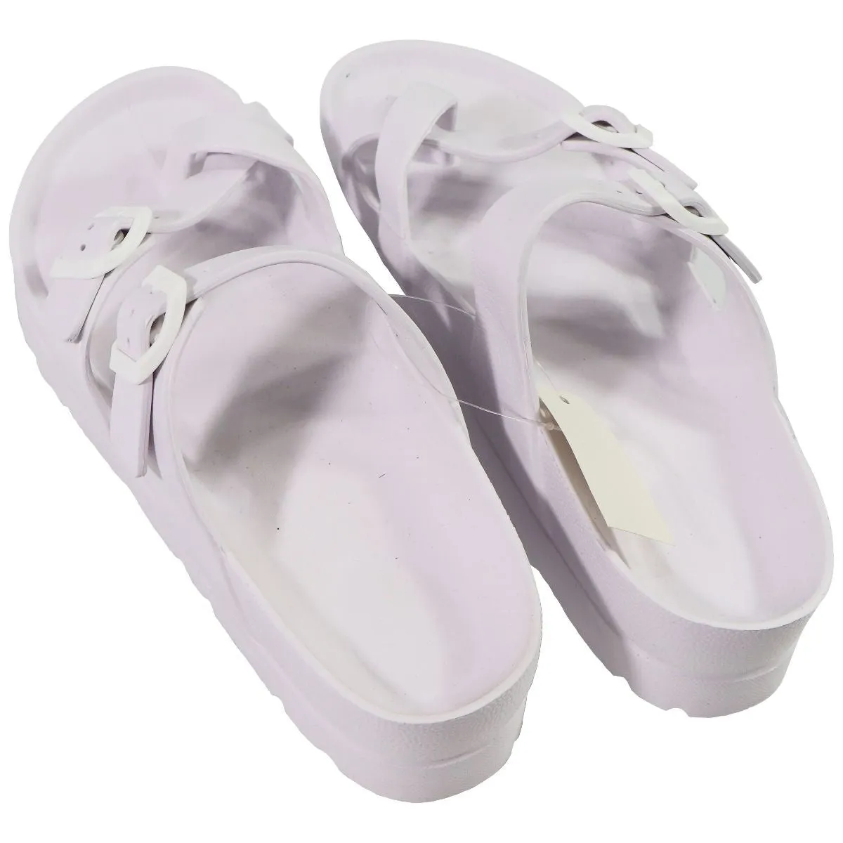AEROPOSTALE Buckle Strap Platform Sandals - White (Size: US 9)