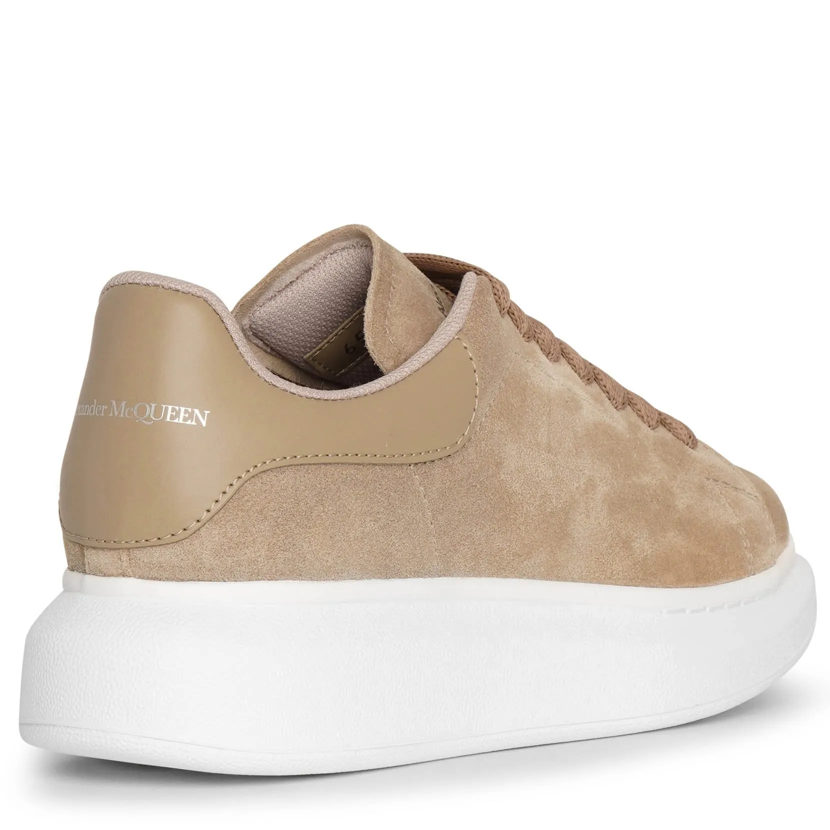 Beige and white classic suede sneakers