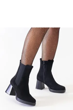 Black ankle boots with a square toe