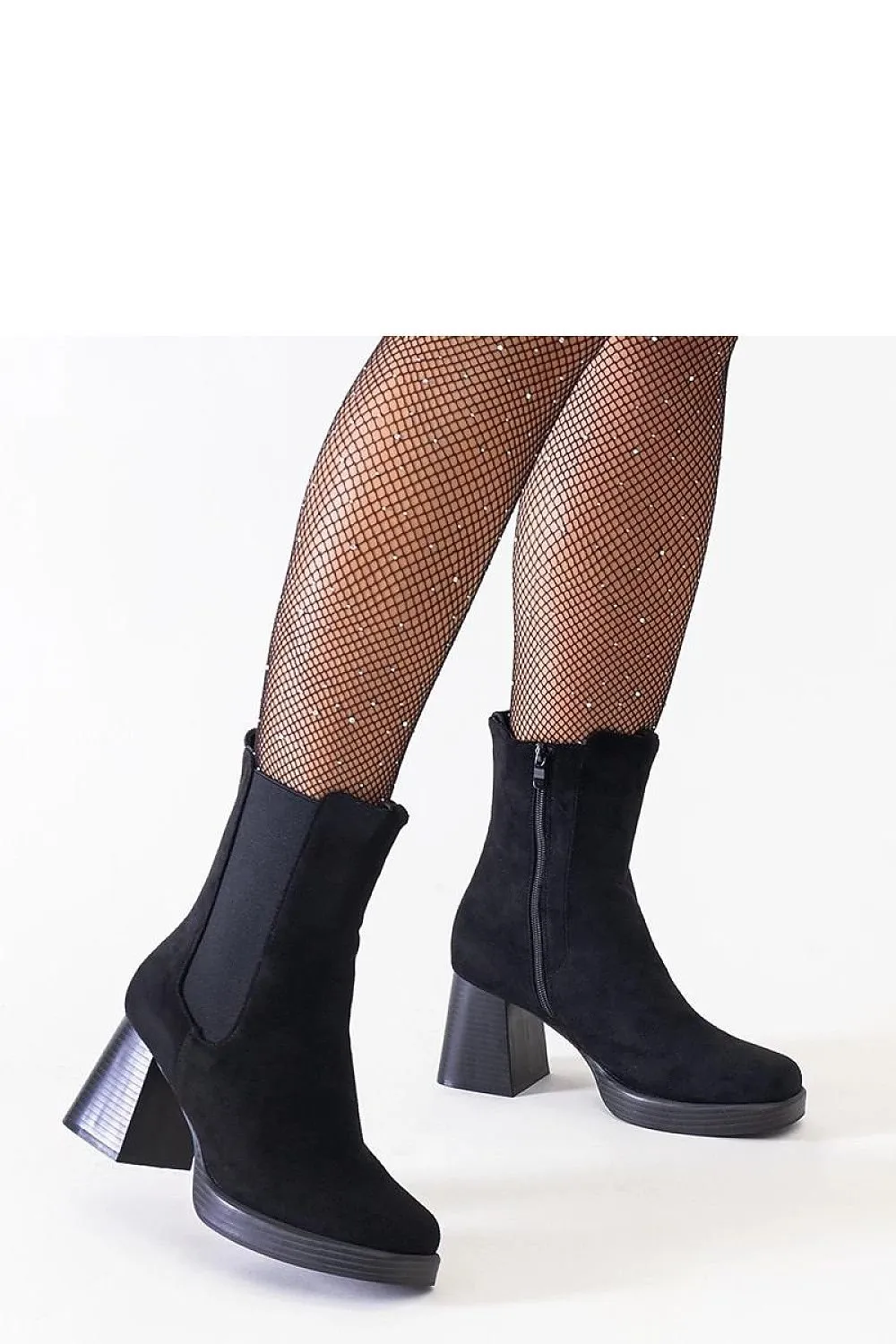 Black ankle boots with a square toe