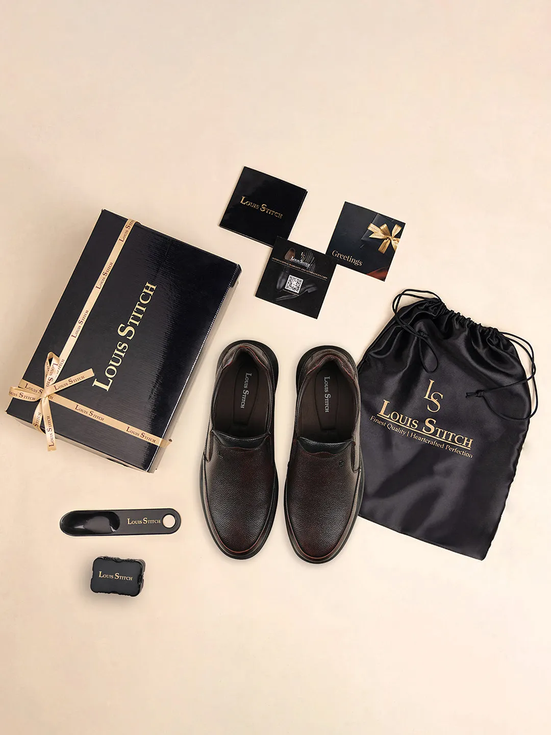 Brunette Brown Genuine Leather Slip-On Moccasin Shoes