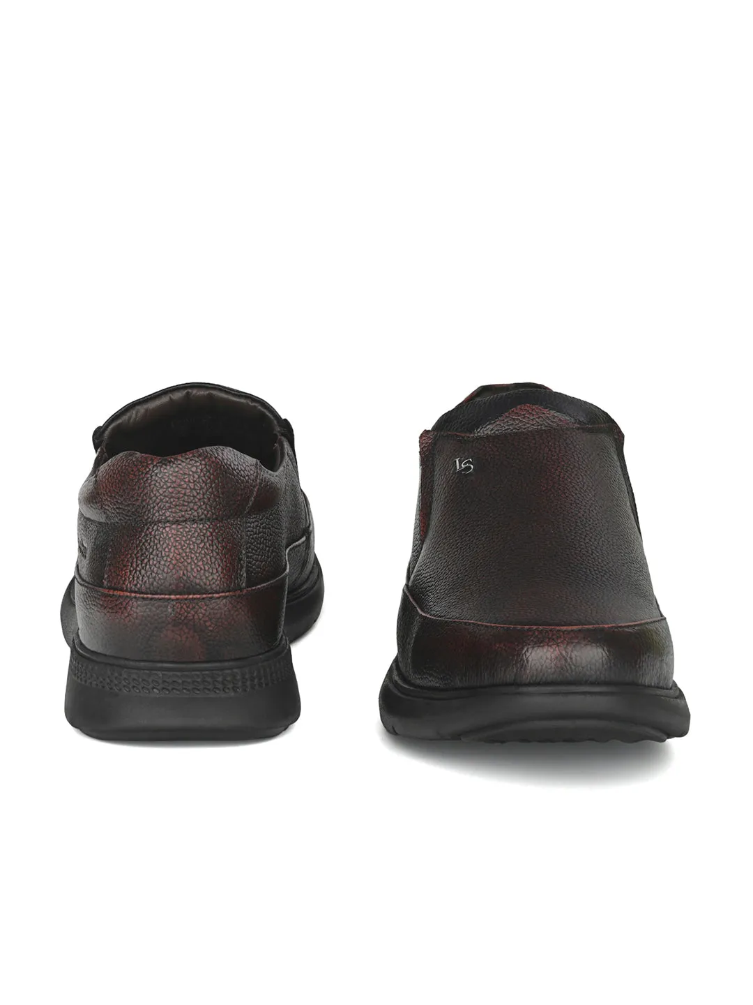 Brunette Brown Genuine Leather Slip-On Moccasin Shoes