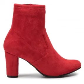 CAPRICE Red Stretch Ankle Boots