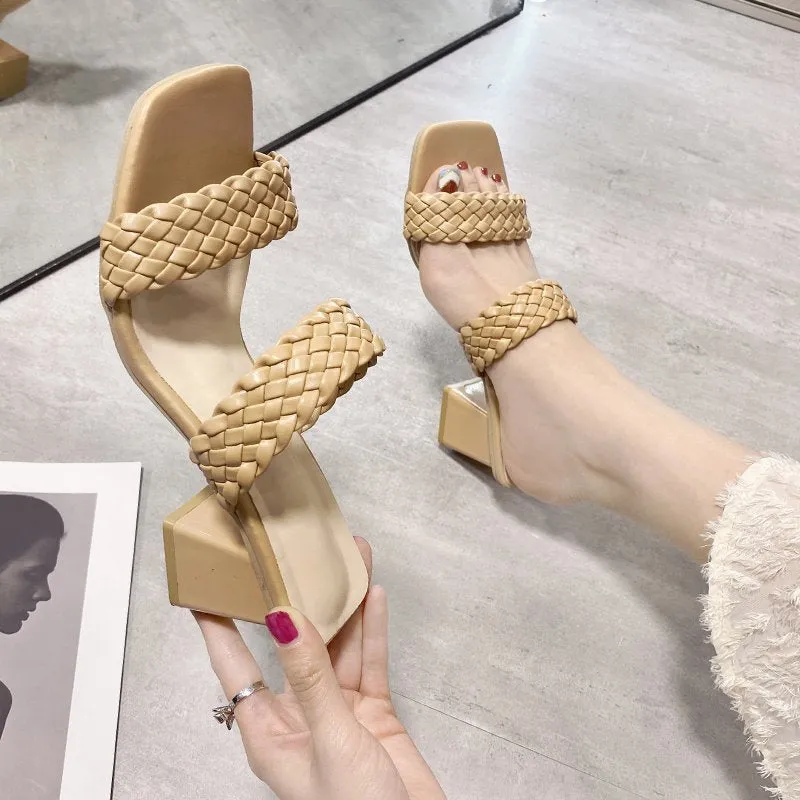 Crystal High-heeled Slippers