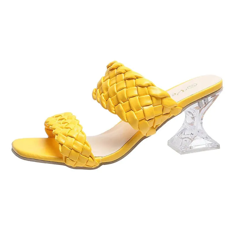 Crystal High-heeled Slippers
