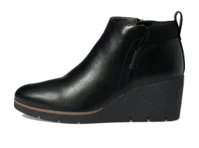 Dr. Scholl's Shoes Berklie Black Rubber Sole Pull On Wedge Heel Ankle Boots