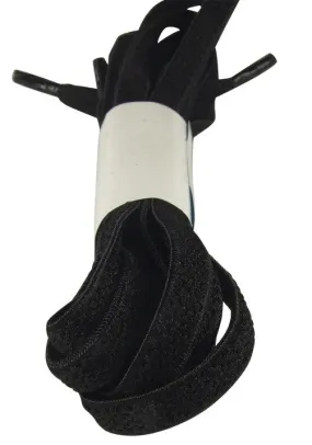 Elastic Black Shoelaces - 7mm wide