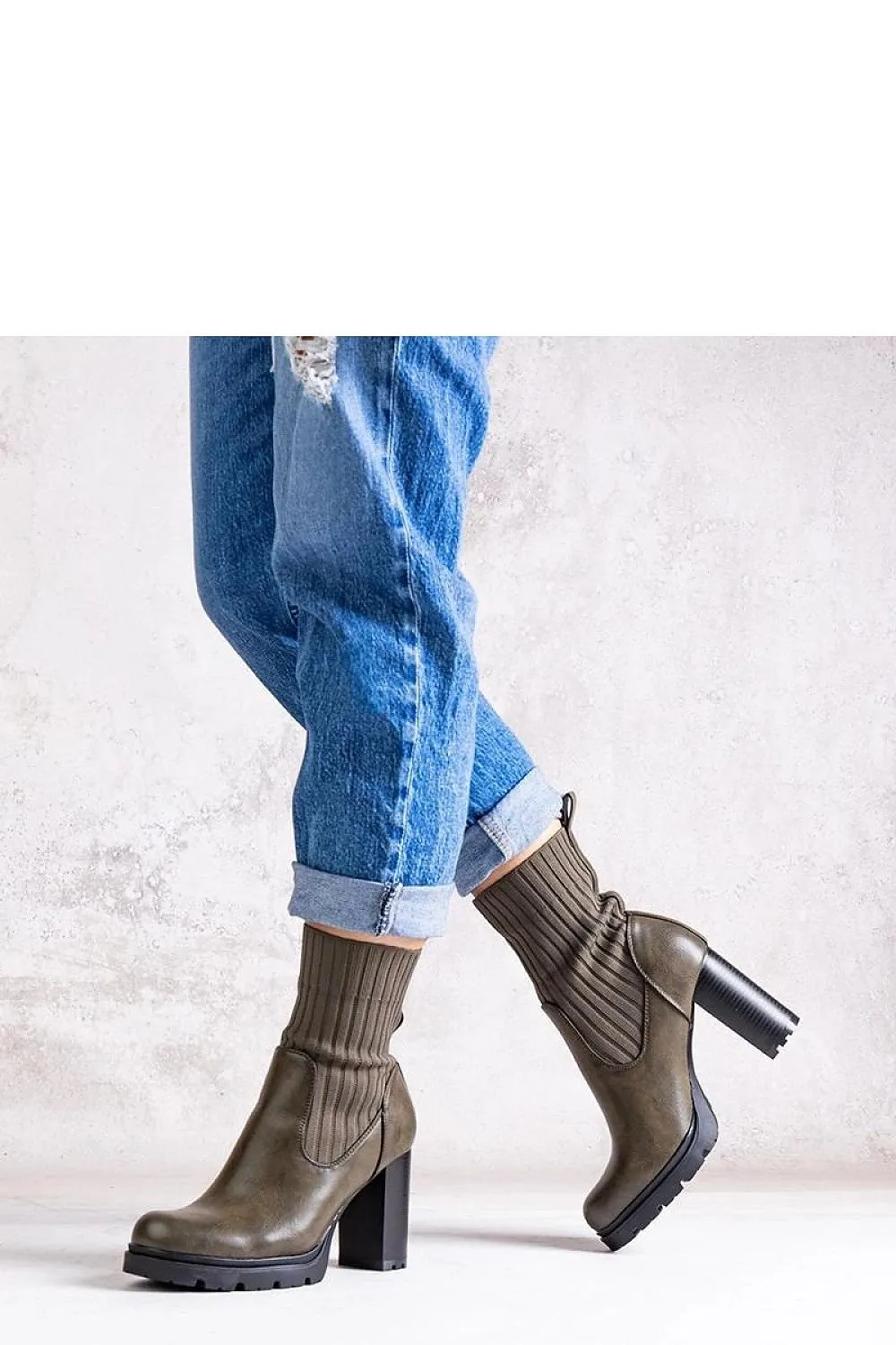 Elegant ankle boots on a stiletto heel
