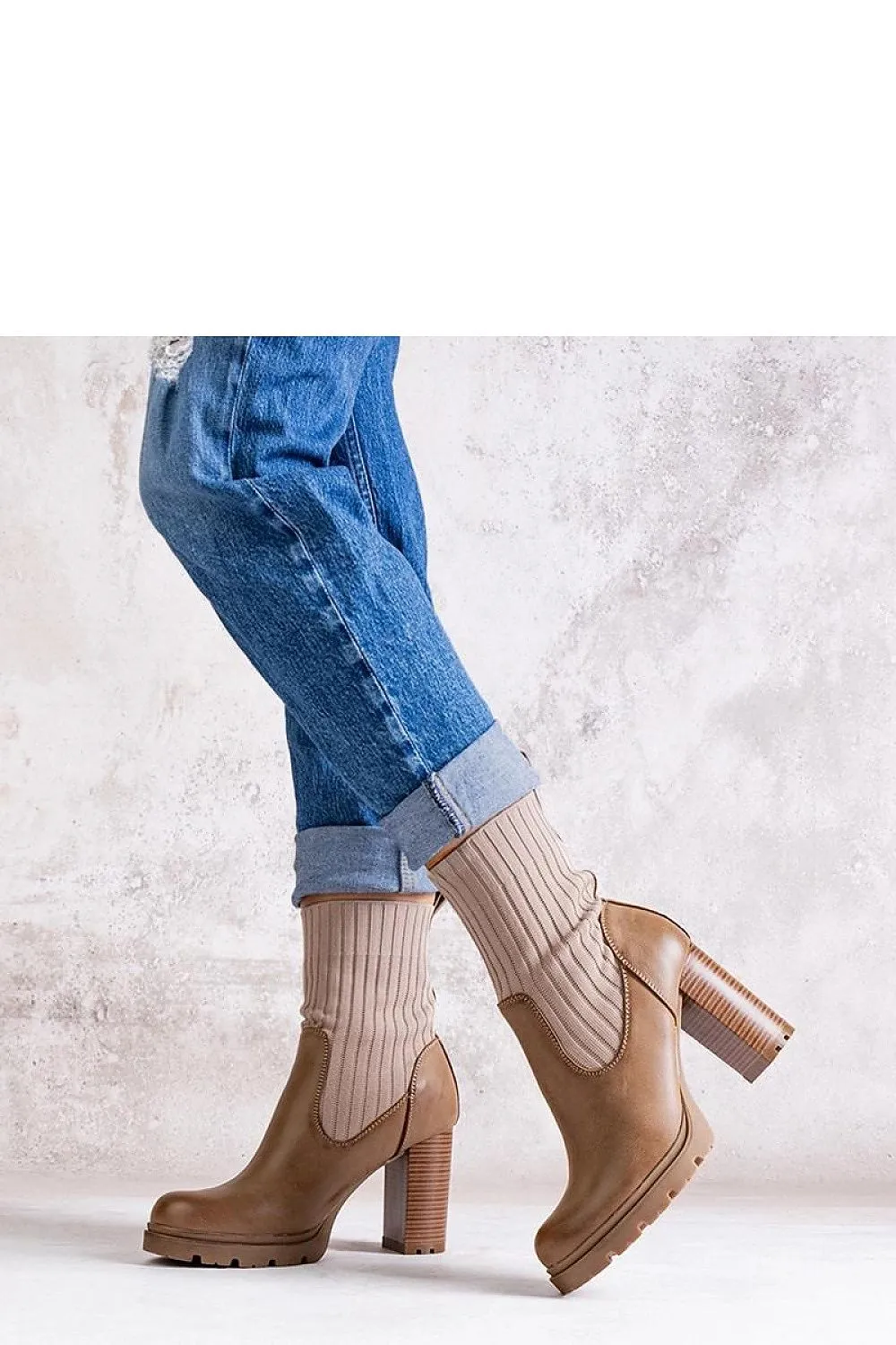 Elegant ankle boots on a stiletto heel