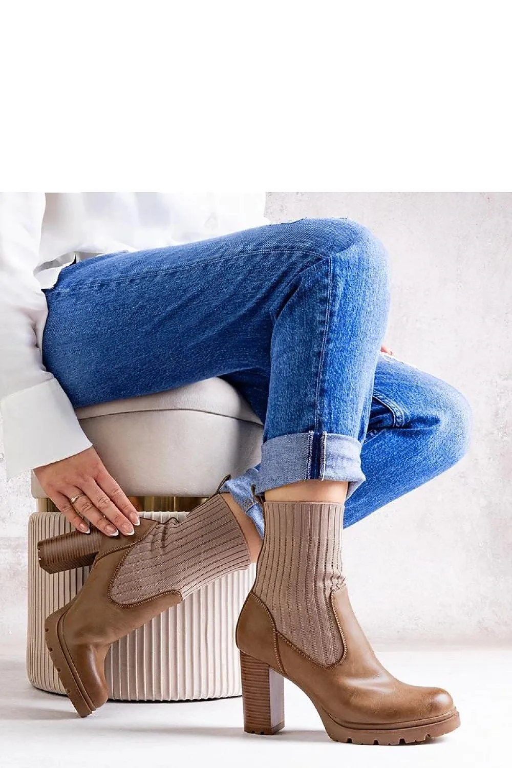 Elegant ankle boots on a stiletto heel