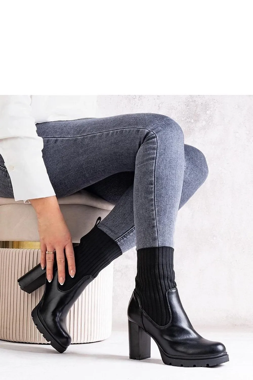 Elegant ankle boots on a stiletto heel