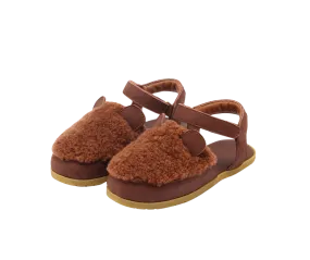 Els Sandals | Bear | Brown Curly Sheep Wool