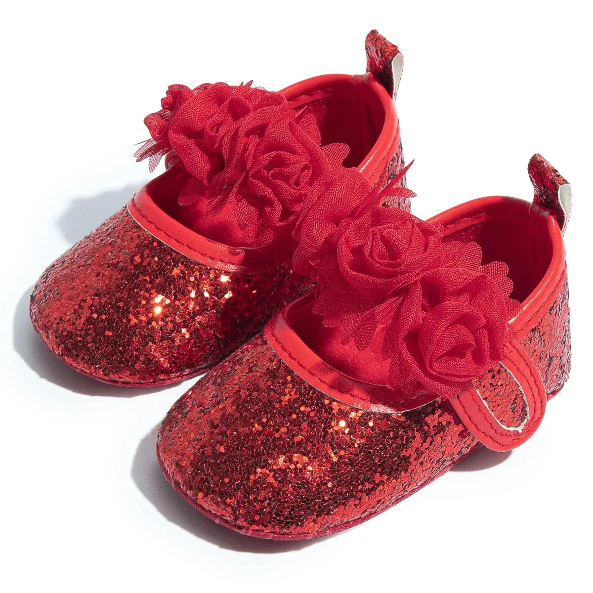 First Walkers Cotton Bottom Non-slip Flower Lace Shoes