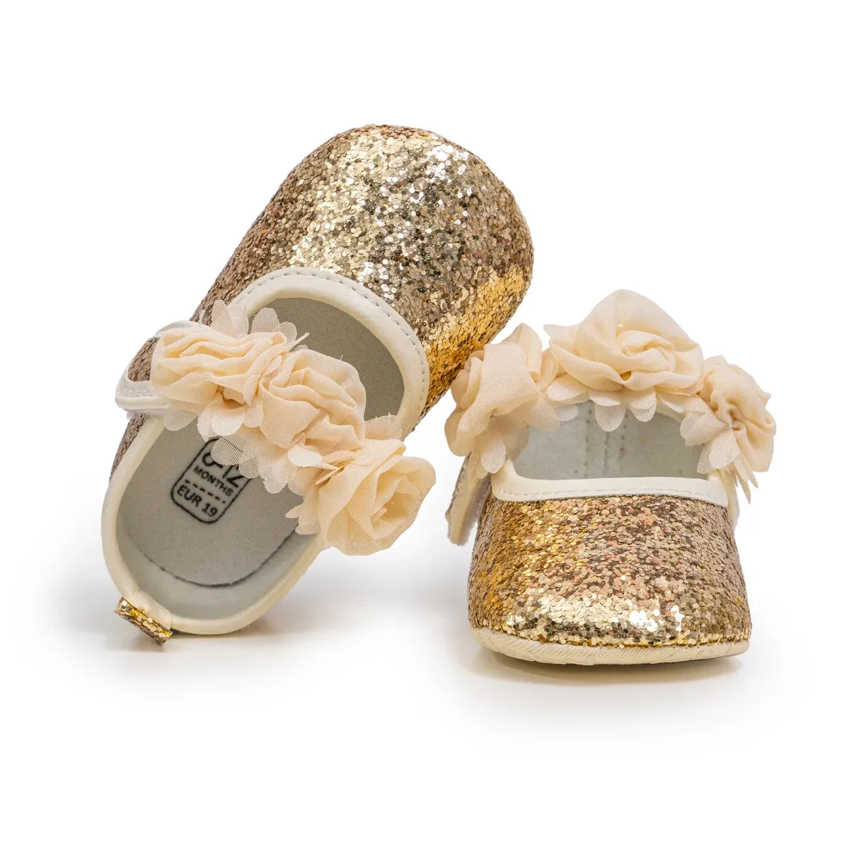 First Walkers Cotton Bottom Non-slip Flower Lace Shoes