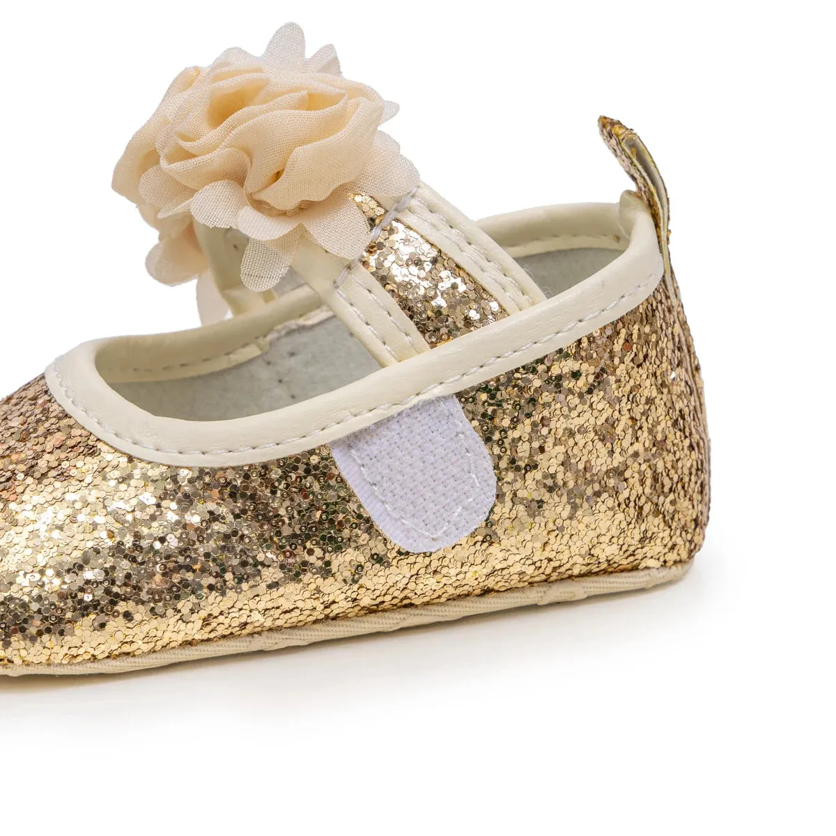 First Walkers Cotton Bottom Non-slip Flower Lace Shoes