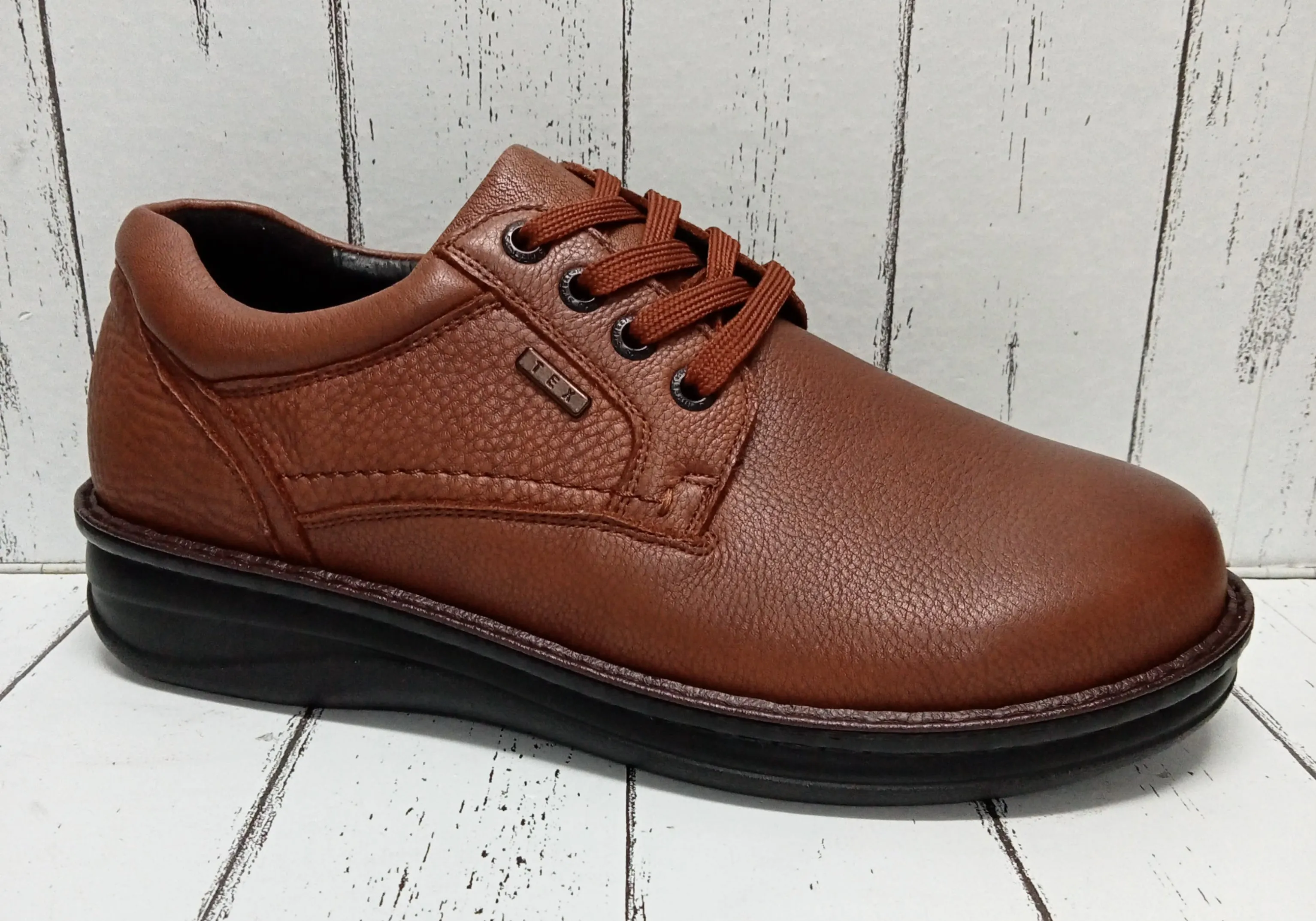 G-COMFORT SHOES (EXTRA WIDE FITTING) - P3701 - LACE UP SHOE - Cognac (Waterproof)