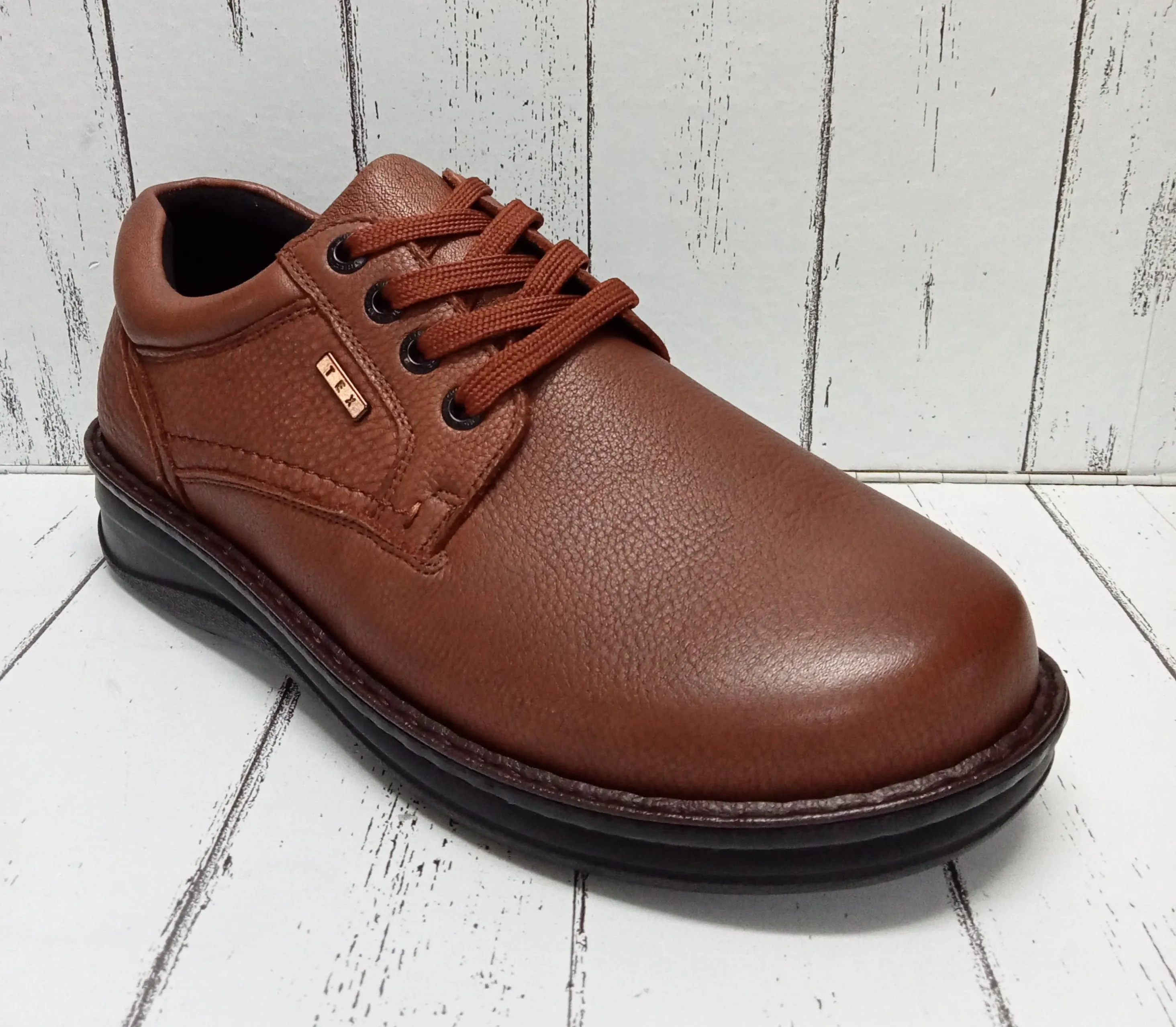G-COMFORT SHOES (EXTRA WIDE FITTING) - P3701 - LACE UP SHOE - Cognac (Waterproof)
