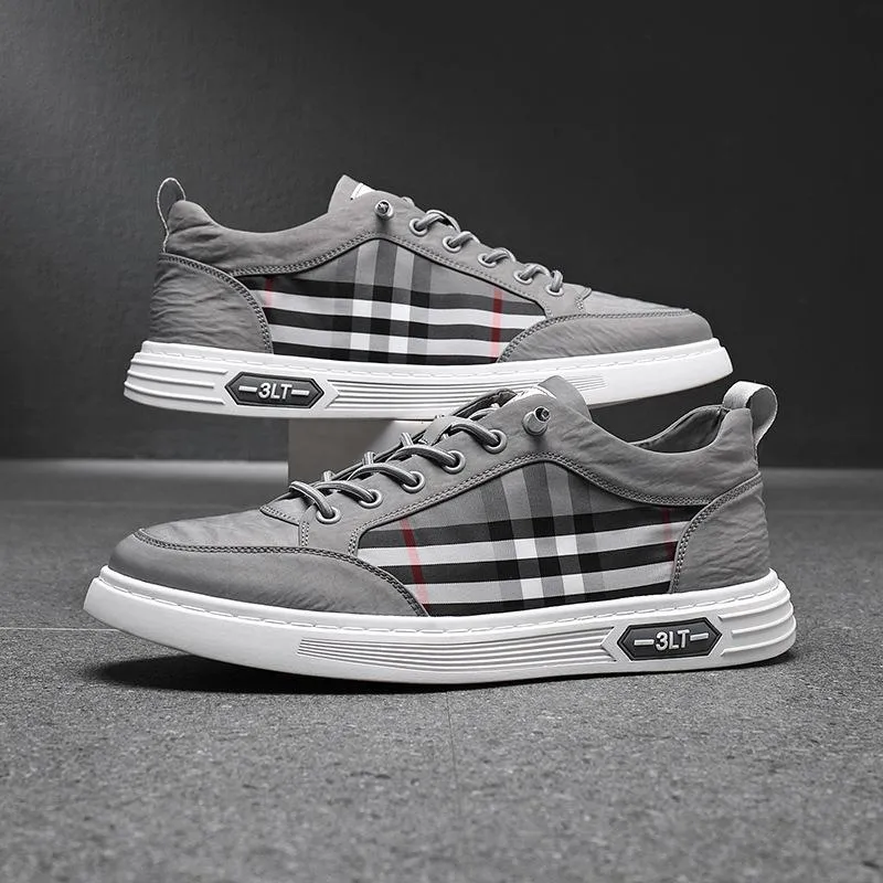 Grid breathable canvas shoes