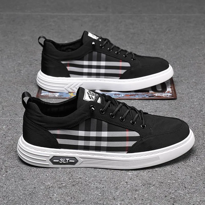 Grid breathable canvas shoes