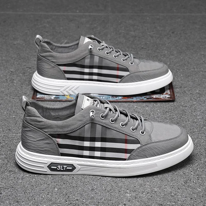 Grid breathable canvas shoes