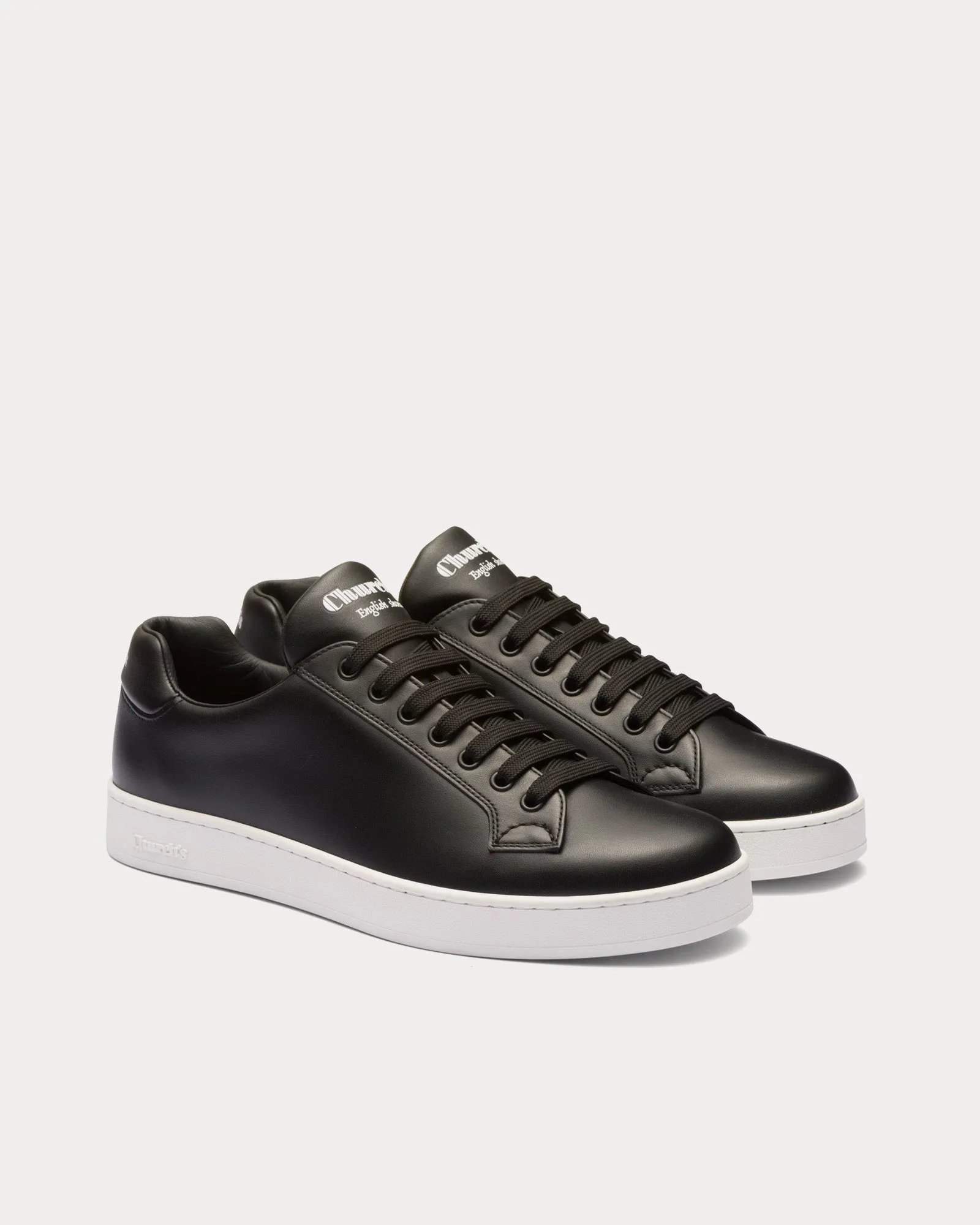 Ludlow Soft Calf Leather Black / White Low Top Sneakers