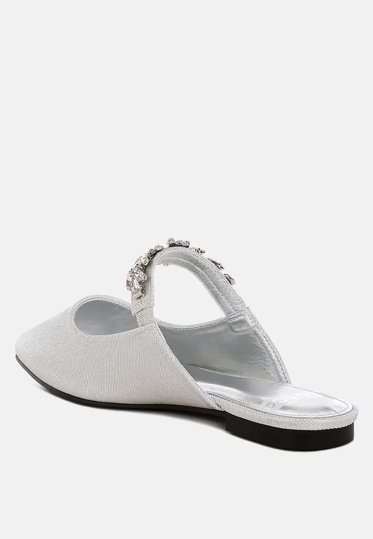 Magnum Diamante Strap Glitter Mules