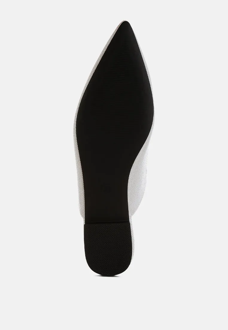 Magnum Diamante Strap Glitter Mules
