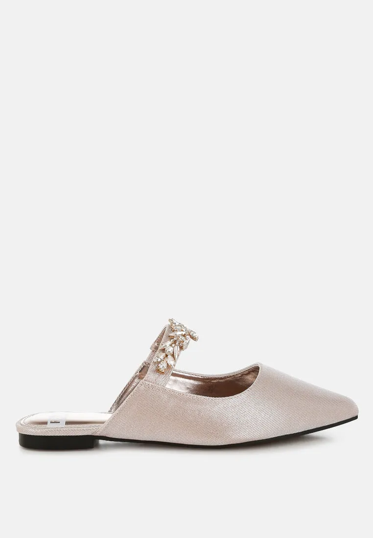 Magnum Diamante Strap Glitter Mules