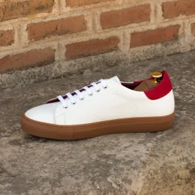 Men's Leather Trainers Wide Plus Size Red 3591