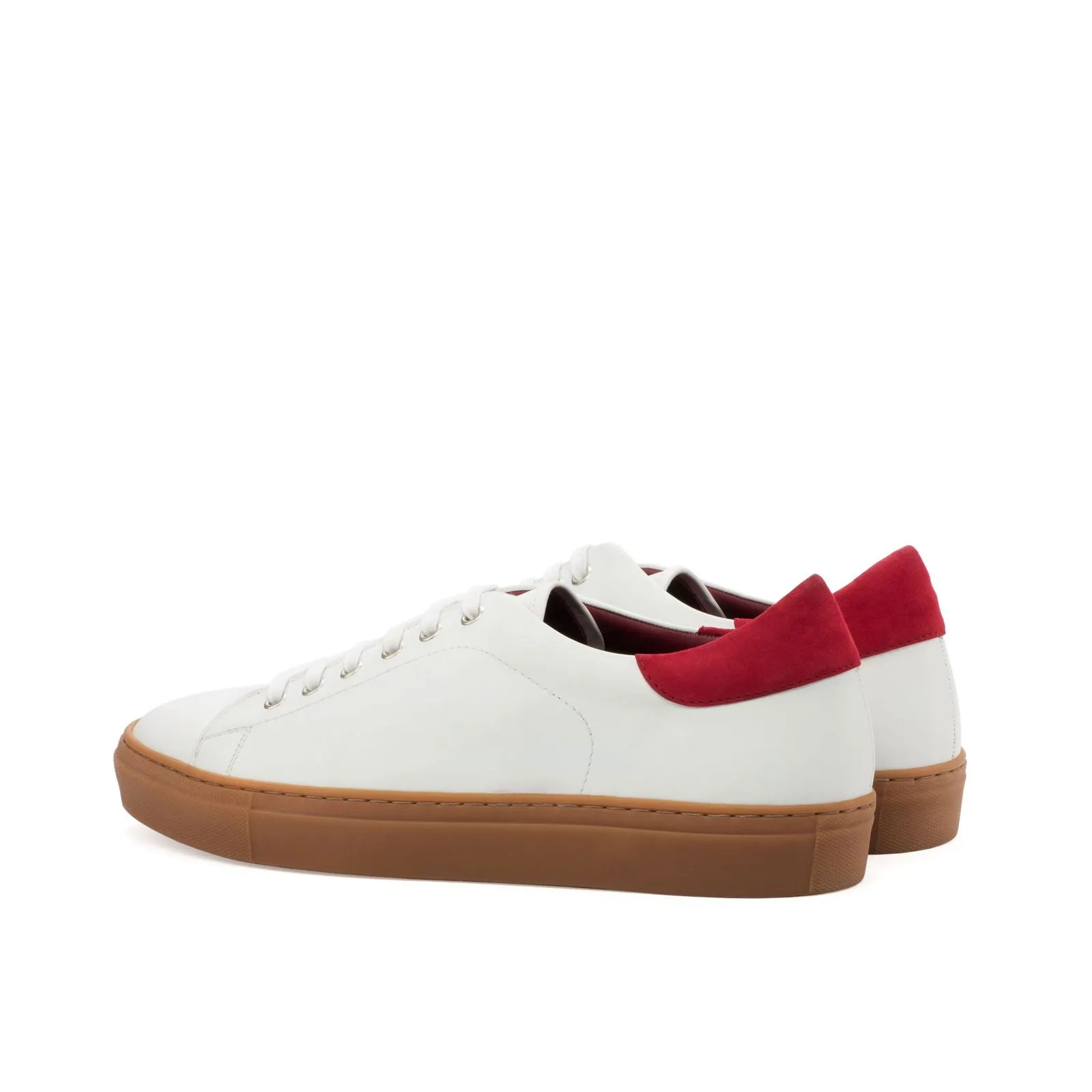 Men's Leather Trainers Wide Plus Size Red 3591