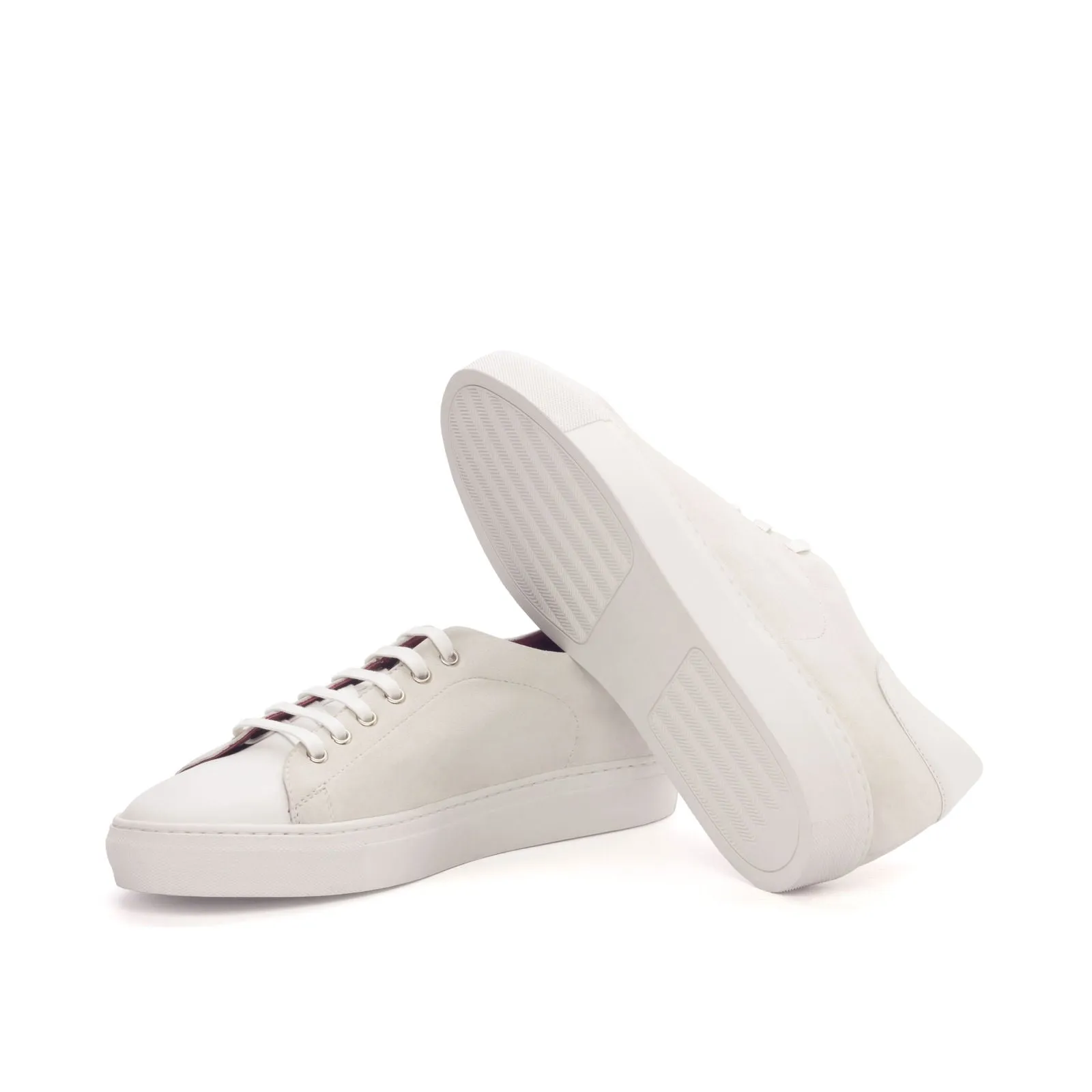 Men's Leather Trainers Wide Plus Size White 3172