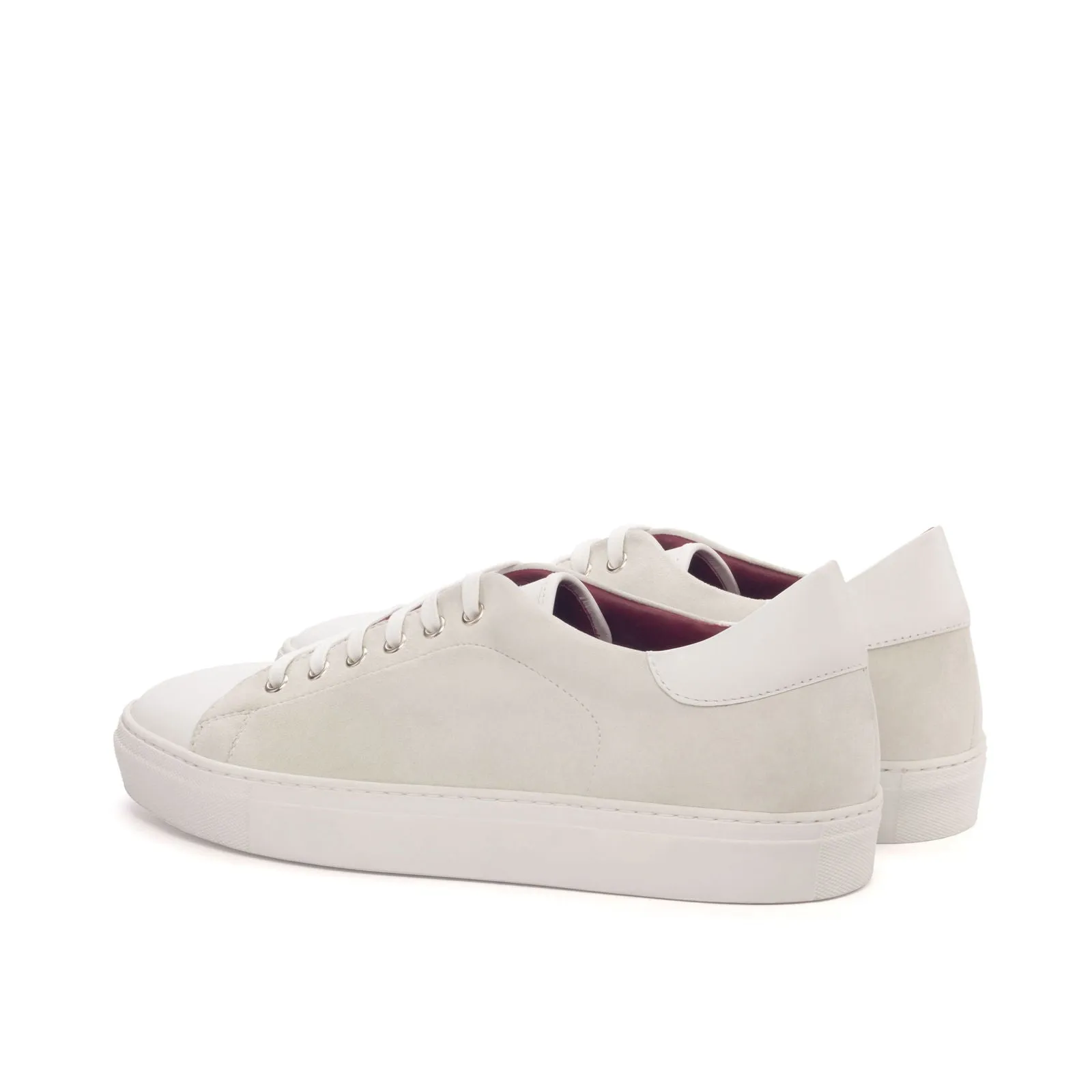 Men's Leather Trainers Wide Plus Size White 3172