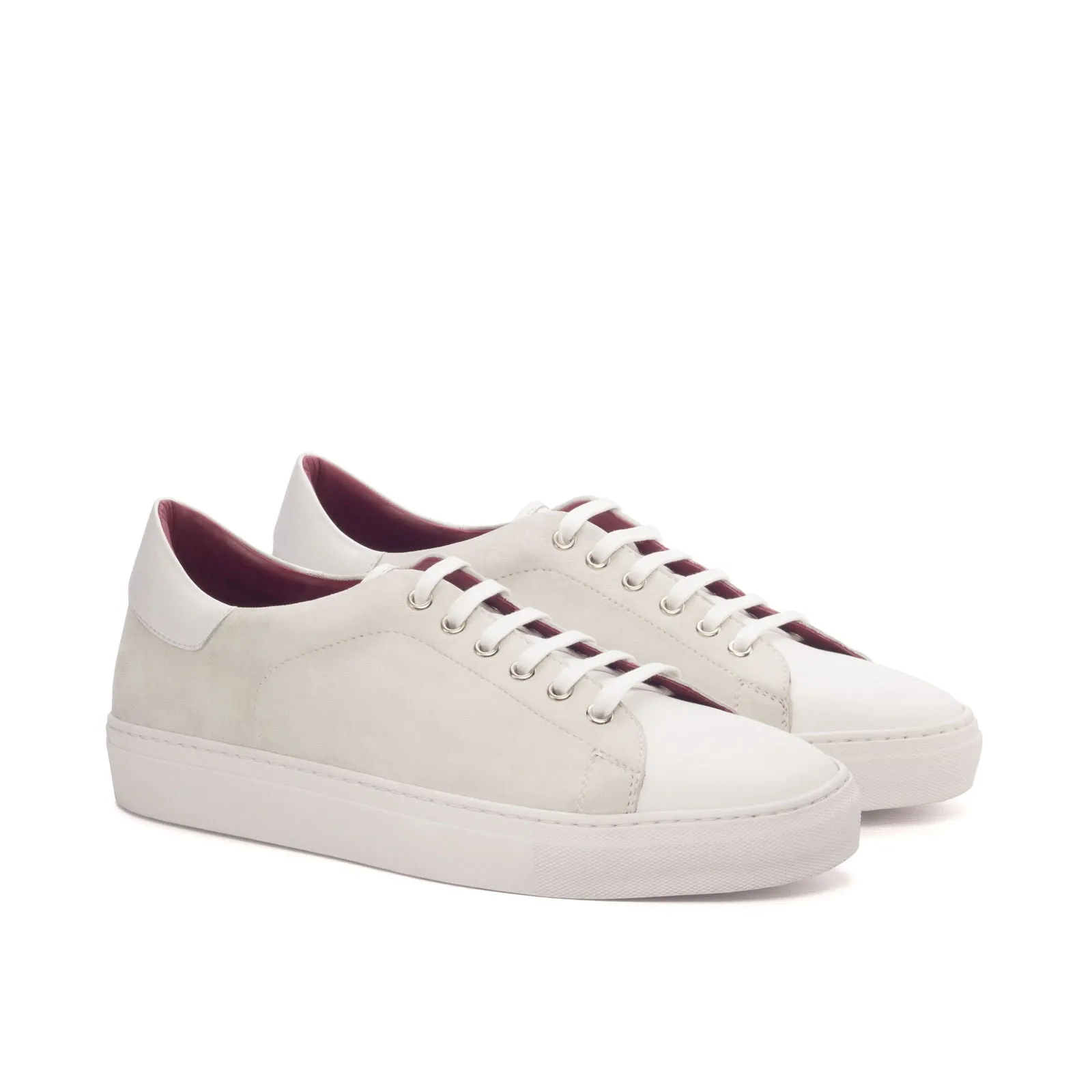 Men's Leather Trainers Wide Plus Size White 3172