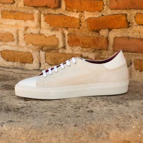 Men's Leather Trainers Wide Plus Size White 3172