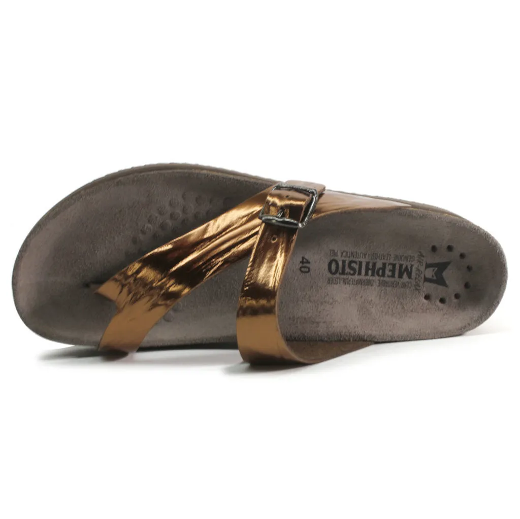 Mephisto Helen Metallic Leather Women's Slide Sandals