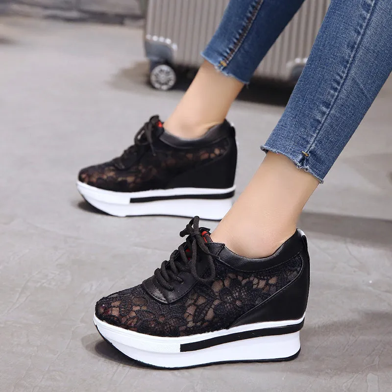 New Lace Breathable Comfortable Casual  Platform Wedge