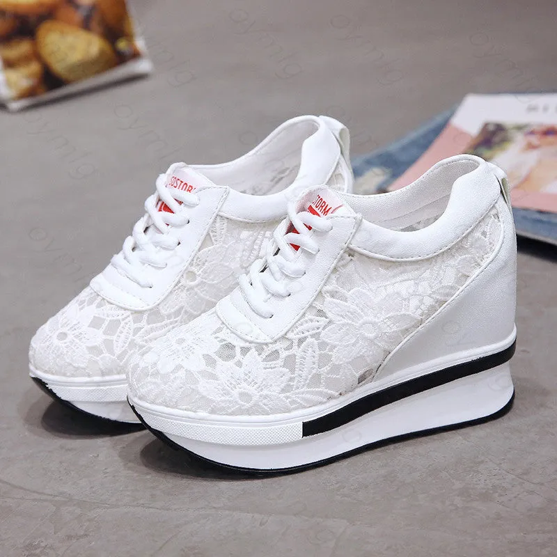 New Lace Breathable Comfortable Casual  Platform Wedge