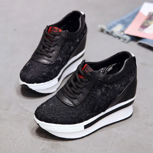 New Lace Breathable Comfortable Casual  Platform Wedge