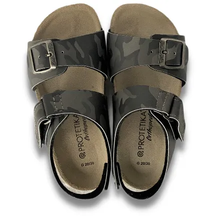 orthopedic older girls/boys sandals : T97: grey camouflage