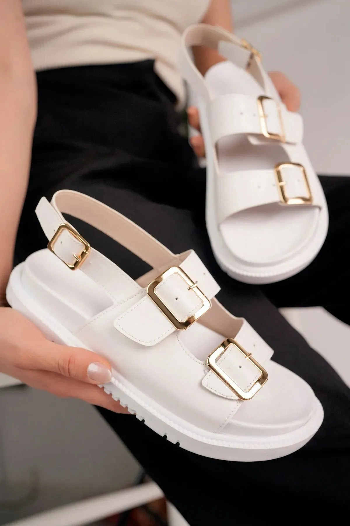 Orthopedic White Women Comfort Sandal
