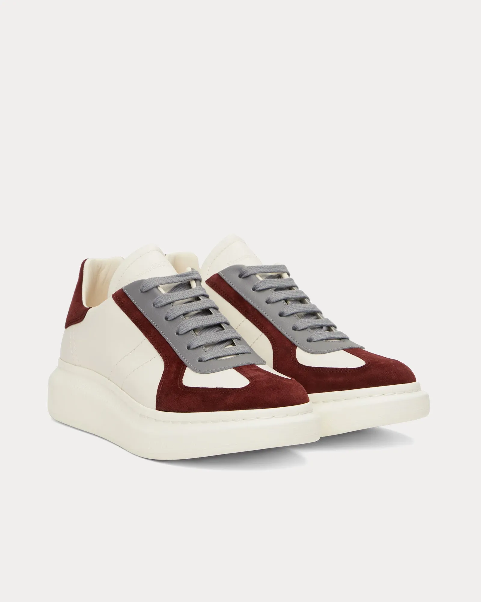 Oversized Retro Off White / Bordeaux / Grey Low Top Sneakers