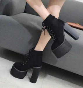 Wholesale Black Ladies Boots Heel Spring Women Autumn Shoes