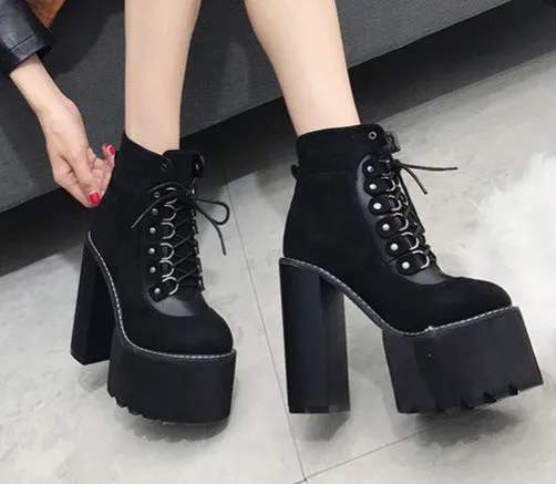 Wholesale Black Ladies Boots Heel Spring Women Autumn Shoes