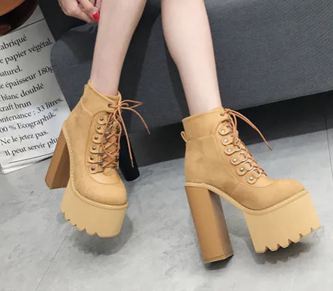 Wholesale Black Ladies Boots Heel Spring Women Autumn Shoes