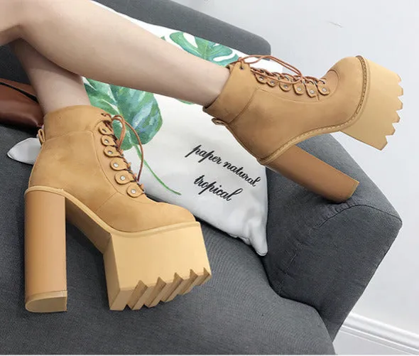 Wholesale Black Ladies Boots Heel Spring Women Autumn Shoes