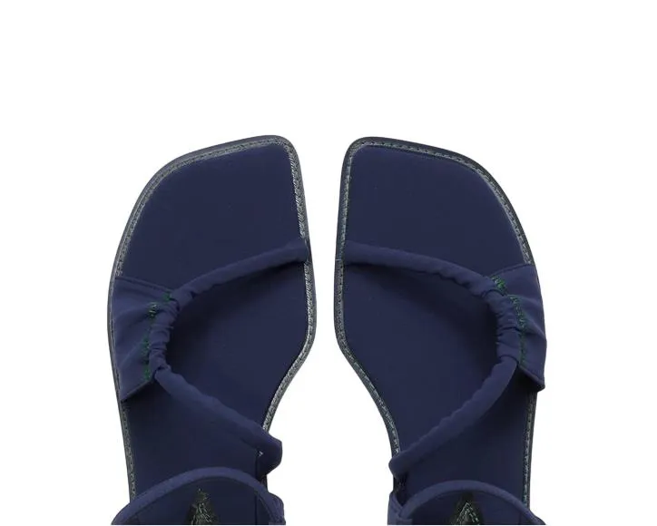 Zimmermann Scuba Flat Sandal | Cobalt / Blue / Navy, Neoprene / Leather, Strappy